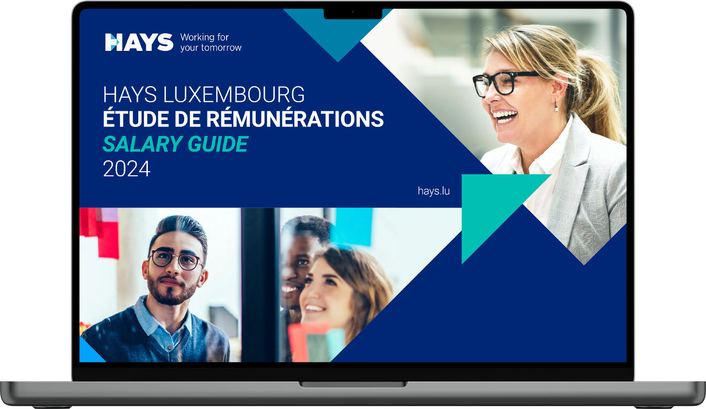 Salary guide Luxembourg visual on a laptop screen